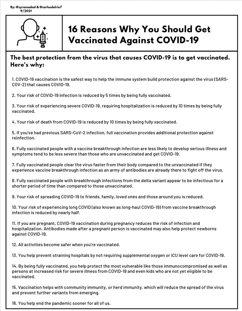 drsyramadad's tweet photo. 16 Reasons Why You Should Get Vaccinated Against COVID19 by @CarlosdelRio7 and I 

https://t.co/0UAU6tawDq

@BelferCenter @Kennedy_School https://t.co/nbmSpmxnt5