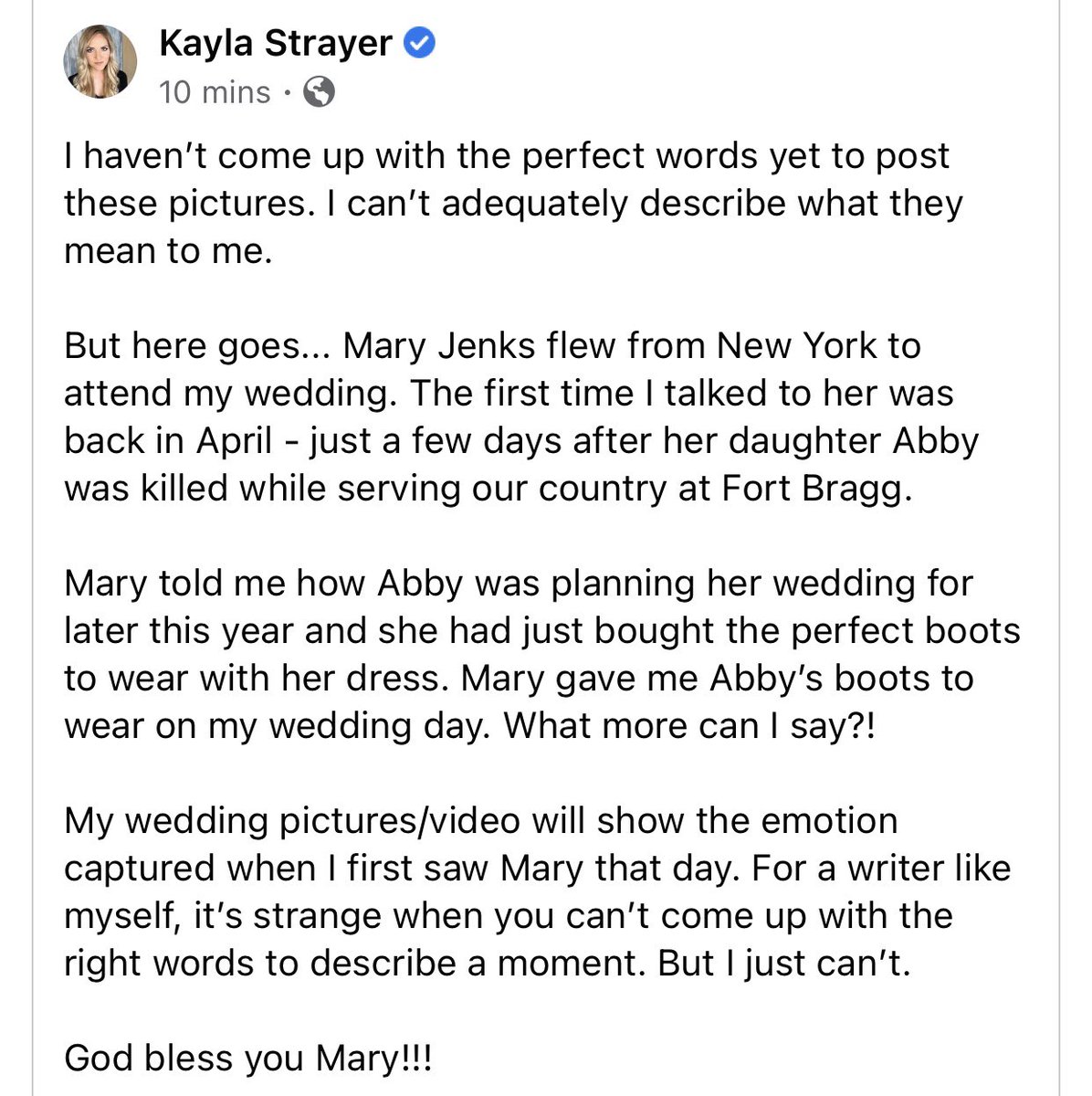 One of those moments in life that left me speechless.

What an incredible honor to wear Abby’s boots on my wedding day 🤍