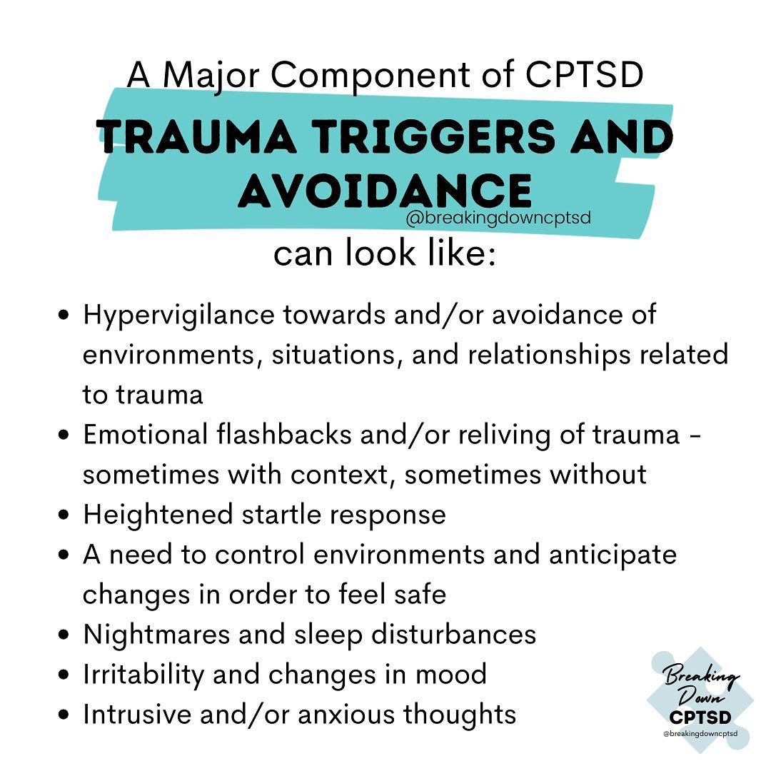 Maahokgit's tweet photo. What #Trauma Triggers and Avoidance can look like.

#CPTSD #Awareness #MentalHealth https://t.co/iOWQce6Ui4