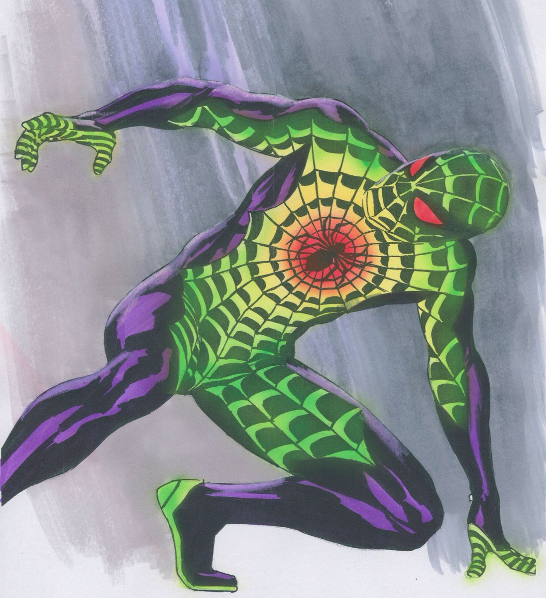 RT @thealexrossart: Spider-Man (Playstation Design)   #spiderman #ps4 #videogameart #comicartist https://t.co/A6HegKDJI6