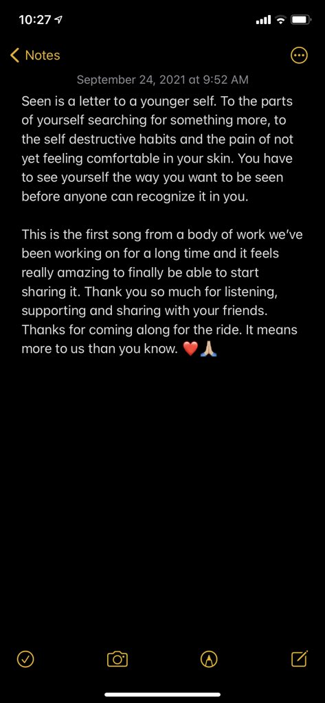 Thank you for listening ❤️ Seen is out everywhere you listen to music today