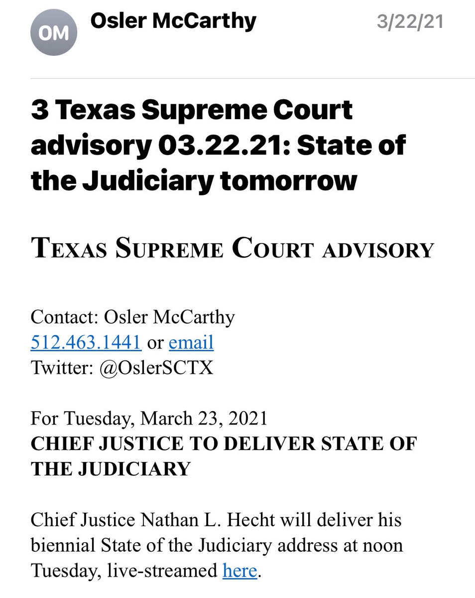DavidAFurlow's tweet photo. Congratulations to Osler McCarthy for many years of outstanding public service to the Texas Supreme Court and @SCOTXHistSocy. 🏛🌟⚖️ And kudos to State Bar of Texas @statebaroftexas for recognizing Osler’s contributions to Texas courts, history, and life. RT, please. https://t.co/R2iUfGO8A5
