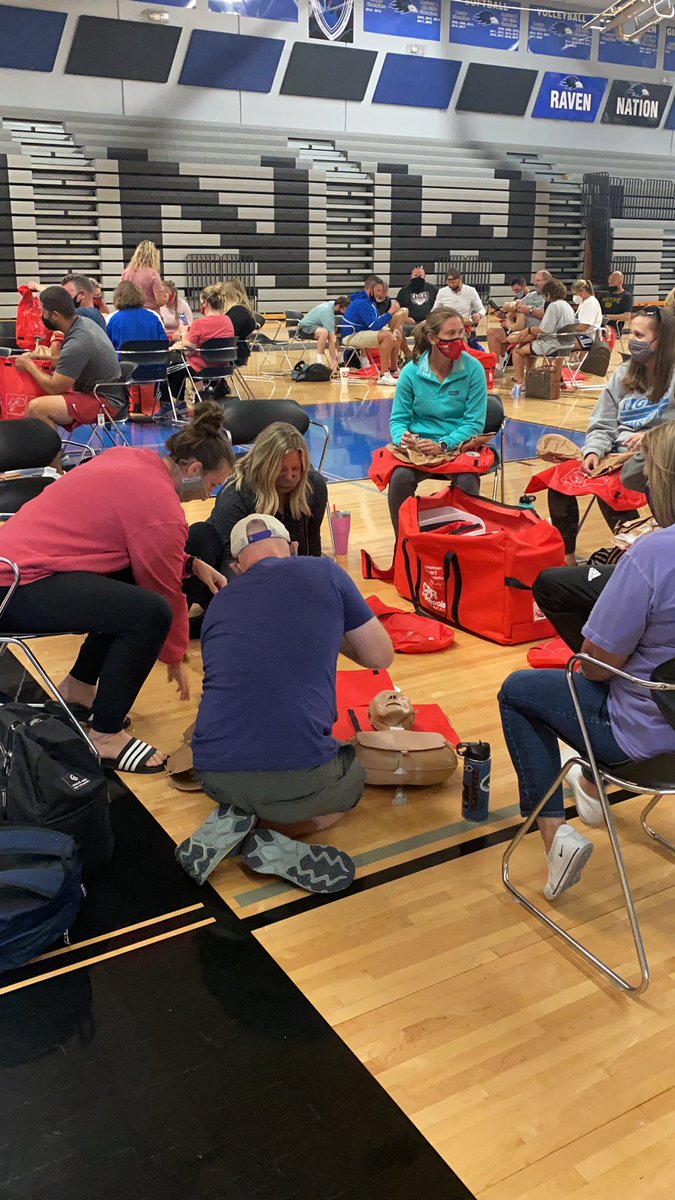 JKuderIRT's tweet photo. PE Educators starting valuable CPR training at their Professional Learning session. @olathepeteachers @OlatheMSPE #OPSMomentsThatMatter @olatheschools https://t.co/IF3zSguv4Q