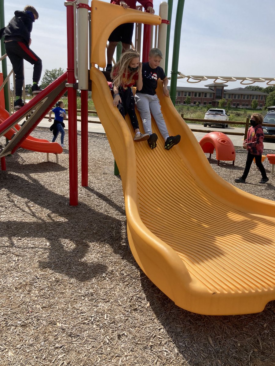 StacyFRobison's tweet photo. Burning some energy off at the playground. The yelling, screams, & giggles are an indication that this is a fun space @ColumbiaUrbanAg! #scholarsfirst #cpsbeat https://t.co/4ax5HHjHhI
