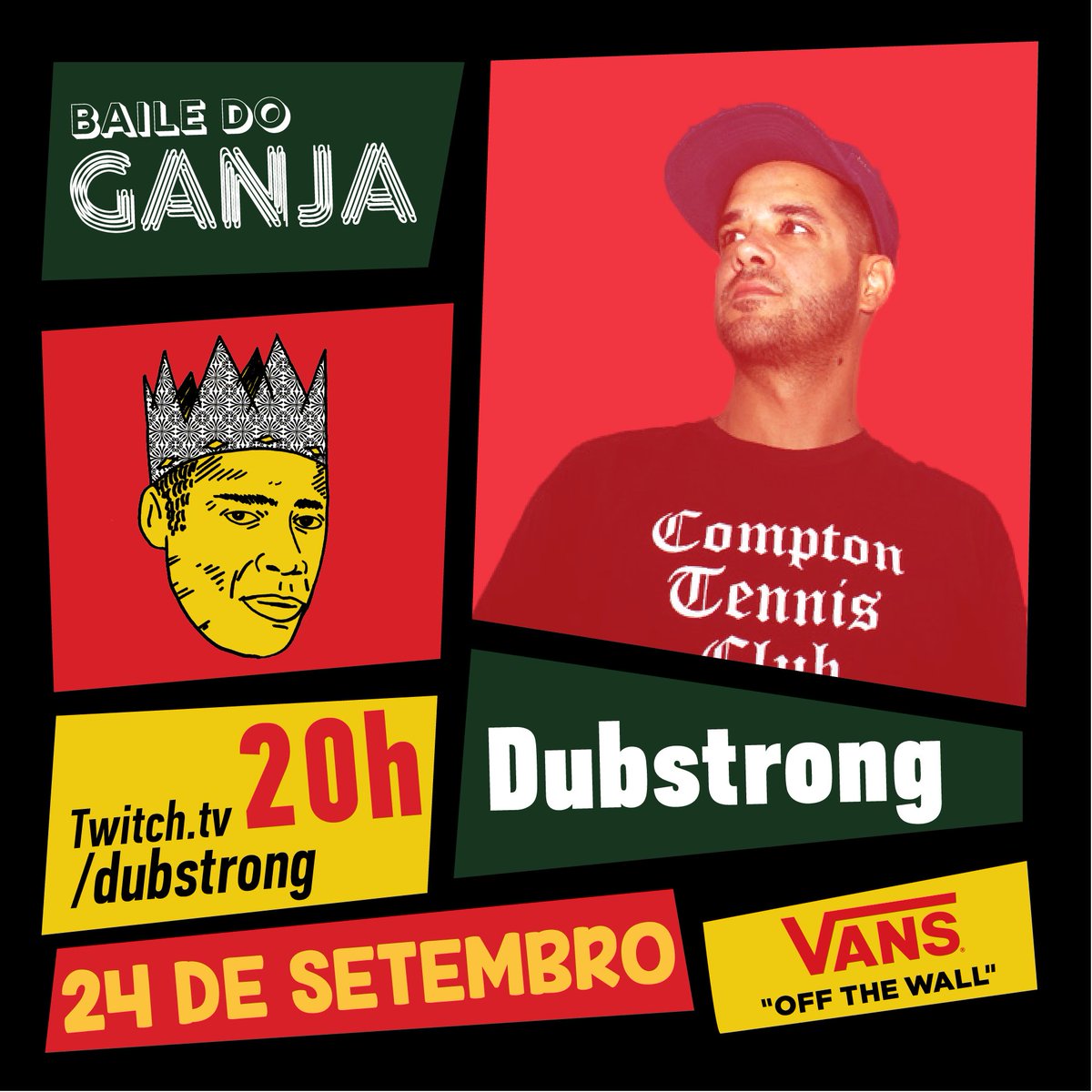 danielganjaman's tweet photo. Hoje é sexta-feira, dia do @BaileGanja receber meu mano de miliano DJ @dubstrong pra encerrar a programação do mês e abrir os trabalhos do fim de semana.
É na TWITCH, as 20h com patrocínio da @VansBrasil
Chega junto! 
https://t.co/7jmVHXkxBO https://t.co/vznOkZyBY9