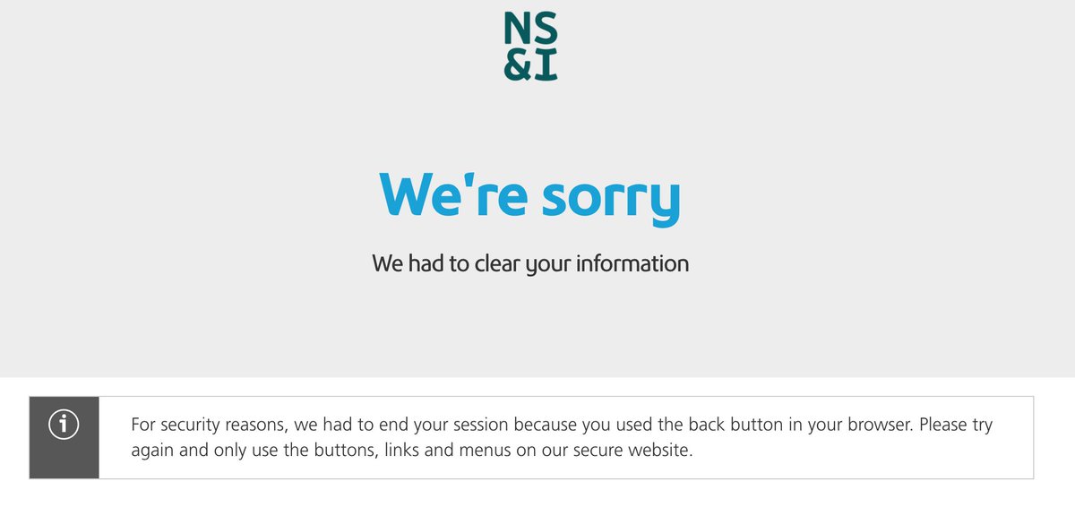DanTup's tweet photo. I'm still absolutely amazed that in 2021 the @nsandi website boots you out as soon as you use your browsers back button (and I don't mean after a form submission, literally any at point navigating around). Absolutely bonkers. https://t.co/LUwApf95EQ