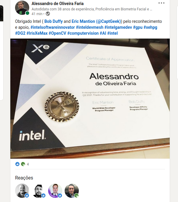 cabelo_linux's tweet image. Obrigado Intel pelo reconhecimento, #intelsoftwareinnovator #inteldevmesh #intelgamedev #gpu #xehpg #DG2 #IrisXeMax #OpenCV #computervision #AI #intel