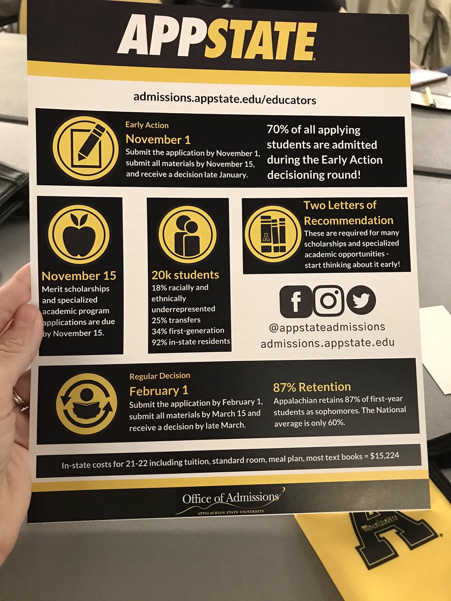 LindseyBKennedy's tweet photo. A few more pictures! 📸 @ForbushHS - if you are interested in @appstate, be sure to sign up for our field trip on Tues, Oct 26th! Permission forms are available in Student Services! https://t.co/fck9y1QqnP