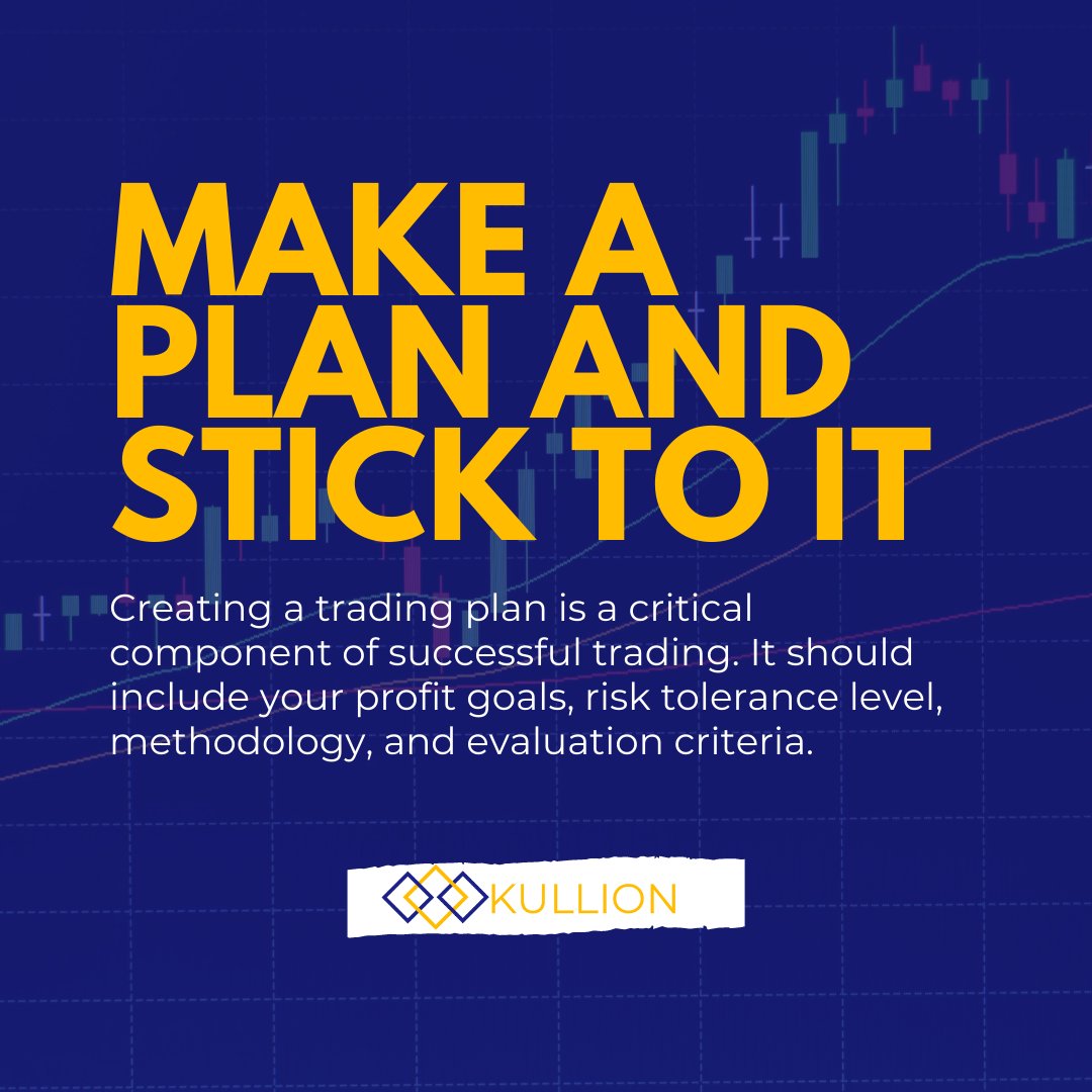 kullionexchange's tweet photo. Creating a trading plan is a critical component of successful trading. It should include your profit goals, risk tolerance level methodology, and evaluation criteria
#KullionExchange #KullionToken #KullionCoin #Kullion #cryptocurrency #crypto #bitcoins #eth #ethereum #CryptoNews https://t.co/XDMohtWamD