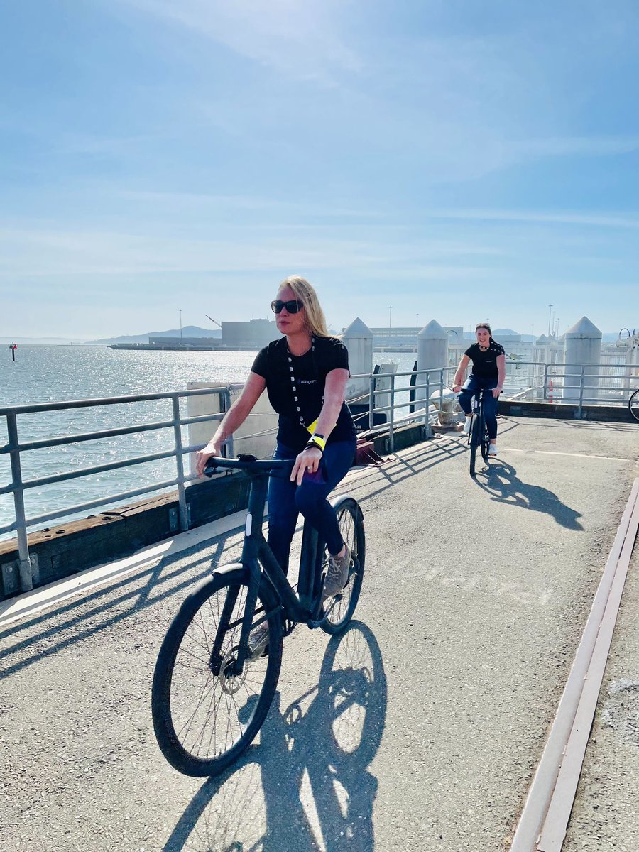 lynettegrinter's tweet photo. Doesn’t it look like we’re on vacation? We are actually test riding the new @Cowboy_Bikes ebikes as the announced their launch in the US. Congrats! https://t.co/07NMNbjiHb