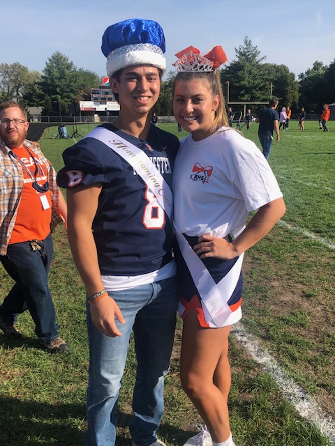 Homecoming Pep Assembly Pictures. King and Queen Hank Beatty and Claire Hood