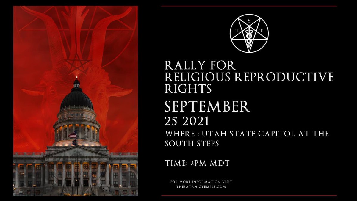 The Satanic Temple is having their Reproductive Rights Rally tomorrow at the capitol 🤘🏼🤘🏼