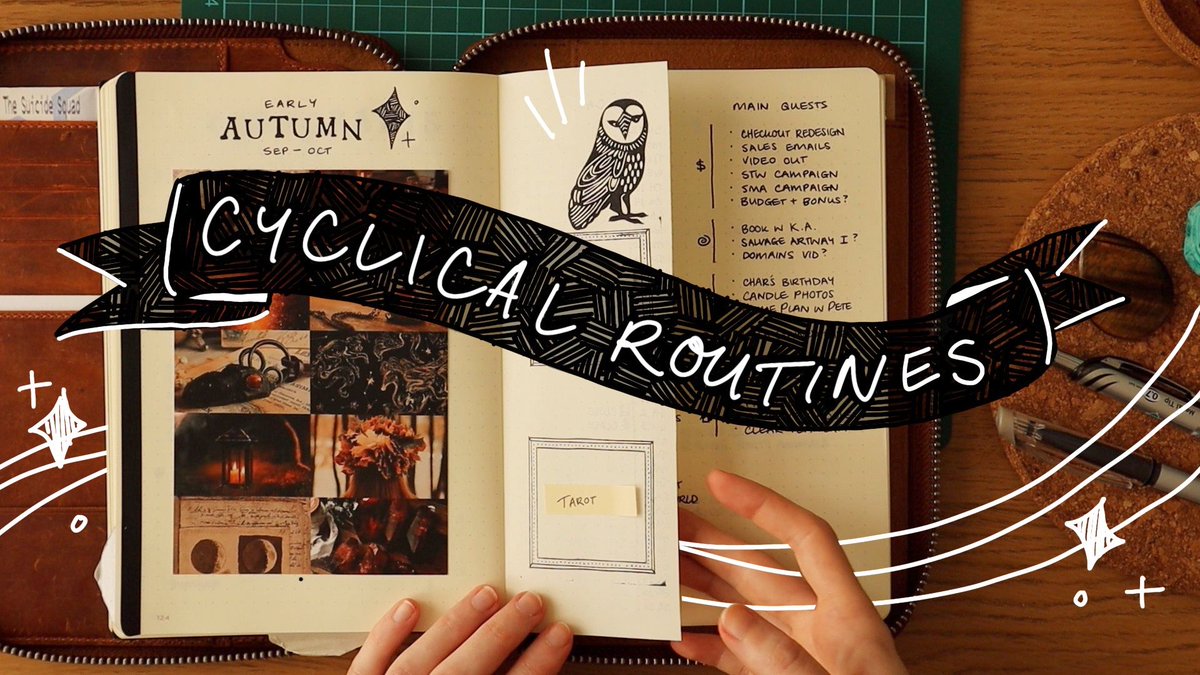 mythicflux's tweet photo. it's another bullet journal setup! this one is full of planning routines and personal chat.

ps. the STORY TOOLKIT WORKSHOP re-opened this thursday, and enrollment for the STORY MAGIC ACADEMY begins sunday

early autumn in my bullet journal 🍂
https://t.co/ttnbcLHPi6 https://t.co/Ka8iDNIcq7