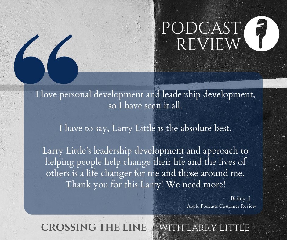 Start listening to CROSSING THE LINE with Larry Little today on Apple Podcasts, Spotify, and our wesbite at eaglecenterforleadership.com/crossing-the-l…

#leadership #podcast
