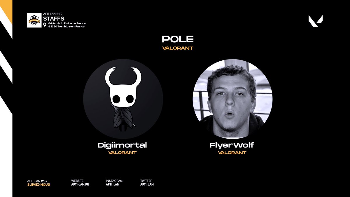 Afti_LAN's tweet photo. Qui dit nouveau jeu, dit nouveau pôle staff: l’équipe Valorant est à l’honneur ce soir

Digiimortal &amp; FlyerWolf seront vos admins pour le prochain événement #AftiLan 21.2 🏆

Nous cherchons 2 staffs Valorant supplémentaires pour compléter cette équipe, n’hésitez pas à nous DM 📨 https://t.co/gd0a3RoIly