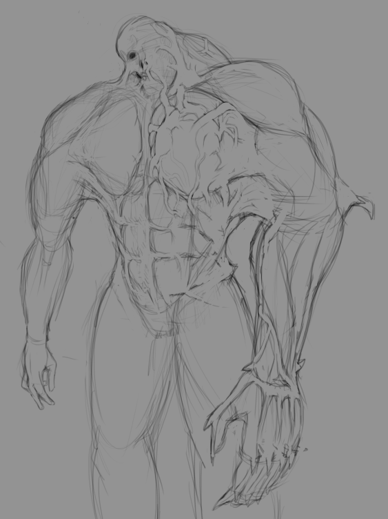 Man monster hybrid I was thinking up, forgive all the visual noise, may continue adding on to it later.