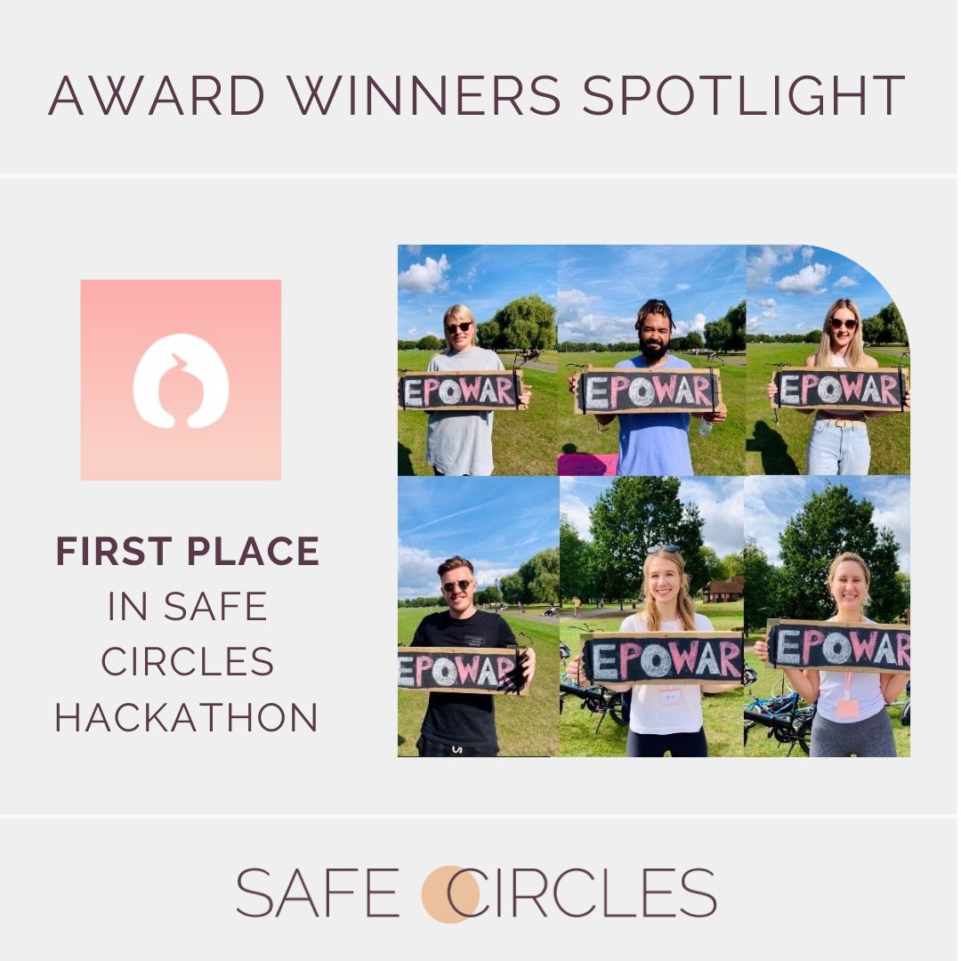 SafeCirclesUK's tweet image. CONGRATULATIONS to @Epowar_app who is the winner of Safe Circles' Hackathon for Women’s Safety Tech. Epowar is revolutionising women’s safety by building innovative technology that can instantly detect and respond to someone being attacked, without the need to press a button.