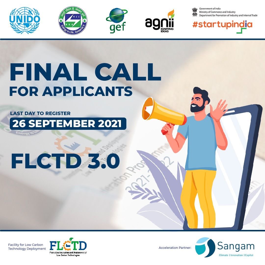 Apply here: bit.ly/3nwfXAk   #startupindia #innovation #cleantech #lowcarbon #UNSDG #UNIDO #beeindiadigital #industrial #climatechange @mygovassam #energystorage #wasteheatrecovery #IoT #spacecooling