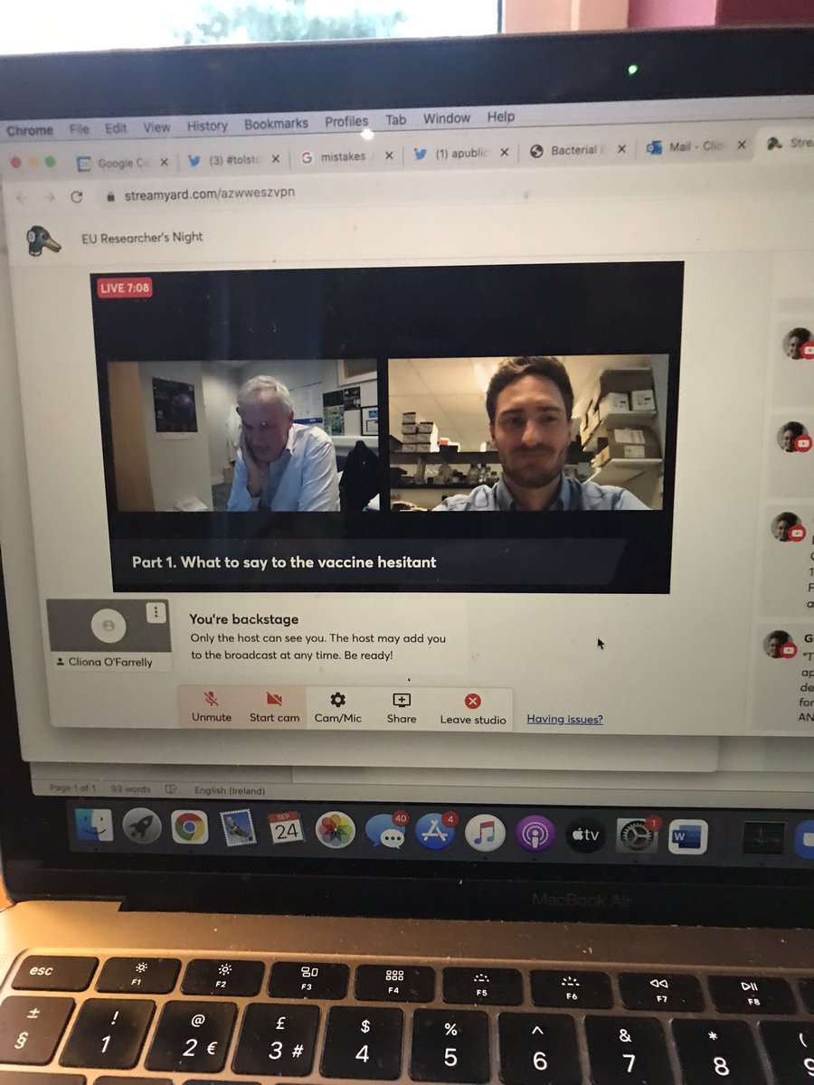 We’re off!!! Luke O’Neill and Hauke Weiss discuss how to handle vaccine hesitancy <a href="/ITN_INITIATE/">ITN_INITIATE</a> <a href="/tcdTBSI/">TCD TBSI</a>