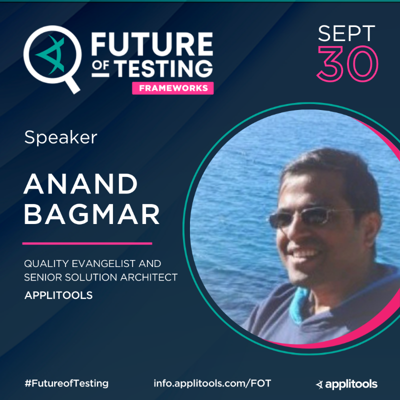 Applitools's tweet photo. There are so many incredible speakers for Future of Testing: Frameworks on September 30. Don't miss sessions from @techgirl1908, @BagmarAnand, @gregsypolt, @ailuj876, @mcruzdrake, @shs96c, and more

It's 100% FREE to register 👇
https://t.co/kBZOAnL1x3