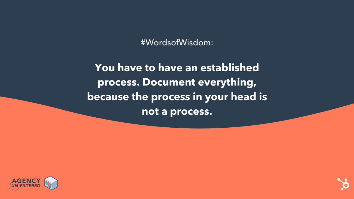 Need some words of wisdom? As an agency, make sure you have an established process that is written down and in a knowledge base somewhere.

#agencyunfiltered #podcast #marketing #hubspotpartner #hubspot