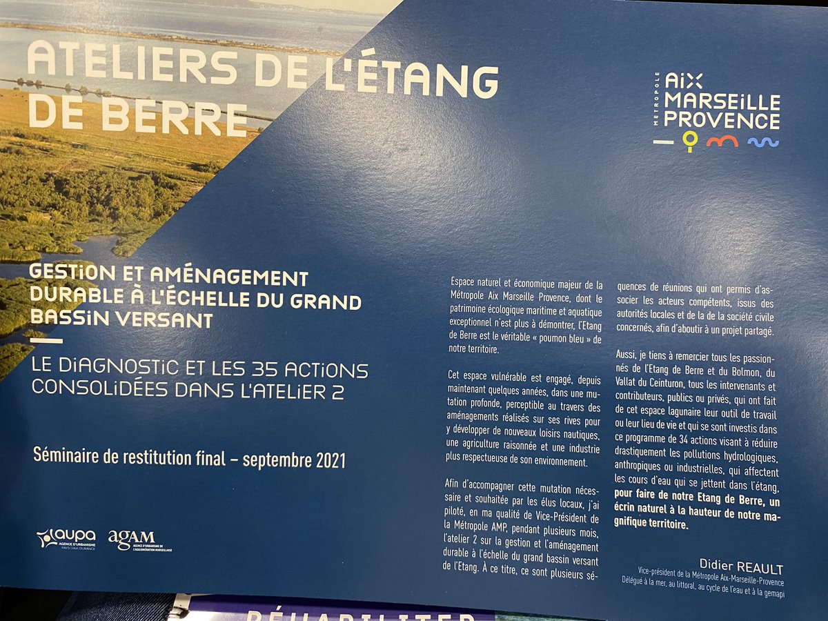 DidierReault's tweet photo. Et aussi @Marsactu, @AMPMetropole s’engage fortement sur la bonne gestion des bassins versants avec sa compétence #Gemapi qui permettra de mobiliser 60 M€ dans les 4 ans à venir pour une meilleure qualité #Ecologie des cours d’eau et du milieu récepteur #EtangDeBerre #Bolmon https://t.co/tcnIhuRK7t