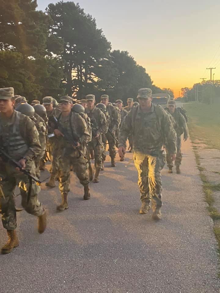 G6_795th's tweet photo. #FridayFunday #Gladiators from across the 795th MP BN culminated our celebration of #RegimentalWeek and the 80th Anniversary of the @USArmyMPCorps with a 8 mile ruck!
@CMDTArmyMPs @14th_MP_Brigade @G7_795_MP @MSCoECG
#SendMe #forgetheregiment #mptraining https://t.co/MBJCN1w6LF