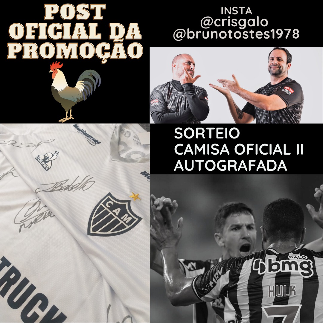 Quer ganhar uma camisa II oficial do #Galo autografada por vários jogadores, incluindo #Hulk e <a href="/nachof_26/">Nacho Fernández</a>!? 😱🙃😉

Então corre no meu instagram, vá ao post dessa foto 👇, leia as regras e participe 🤞

Boa sorte! 🍀😜👊🐔

instagram.com/p/CUNgqEGLW4o/…