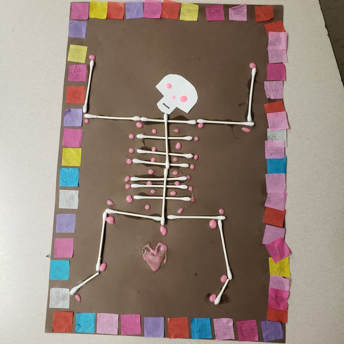 arrowSTEMlab's tweet photo. I'm loving our Dia del Muerte posters.  This project had us learning about the skeletal system and how glow in the dark glue works. #hodgeroadSTEM https://t.co/wjrKo7NIE6