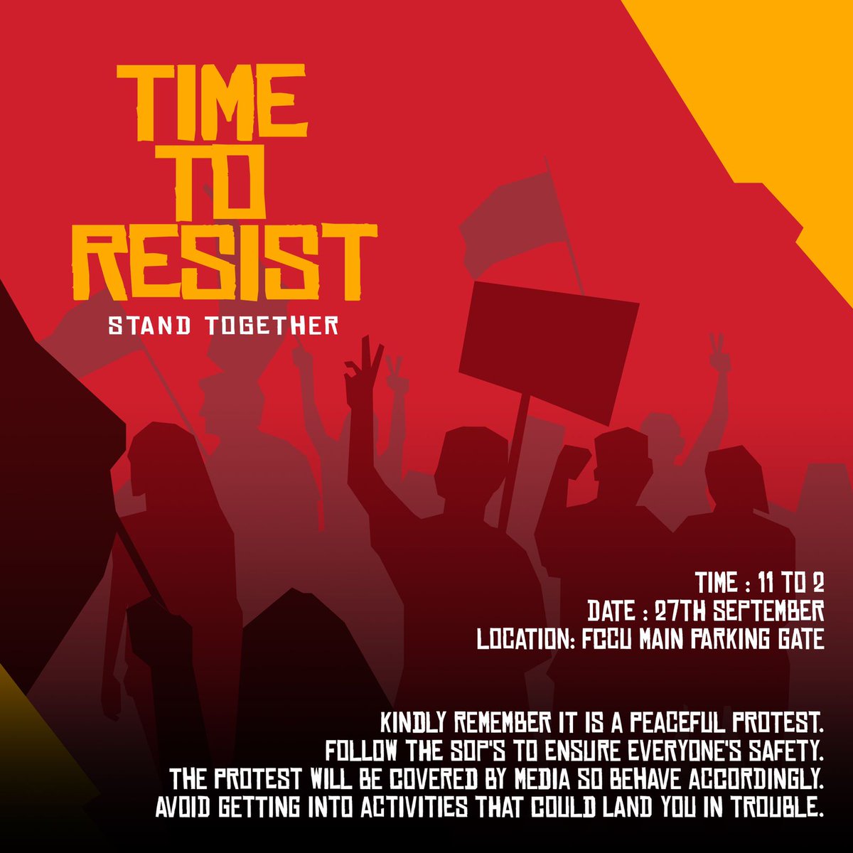 PscLahore's tweet photo. Students of FCCU are protesting the fee hike and the delayed start of fall semester which would shorten the semesters to 3 months. They've increased the fee by 20 thousand for this 3 month semester. Join us on 27th of September, monday in front of FCCU Main Gate.
#openfccu https://t.co/RPjHBckcQW