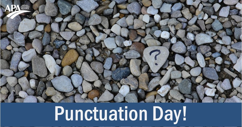 NJAsphalt's tweet photo. Don’t use materials that leave you with question marks, build roads with asphalt and put an exclamation point on a sound investment! #PunctuationDay https://t.co/VWMTNrETLJ