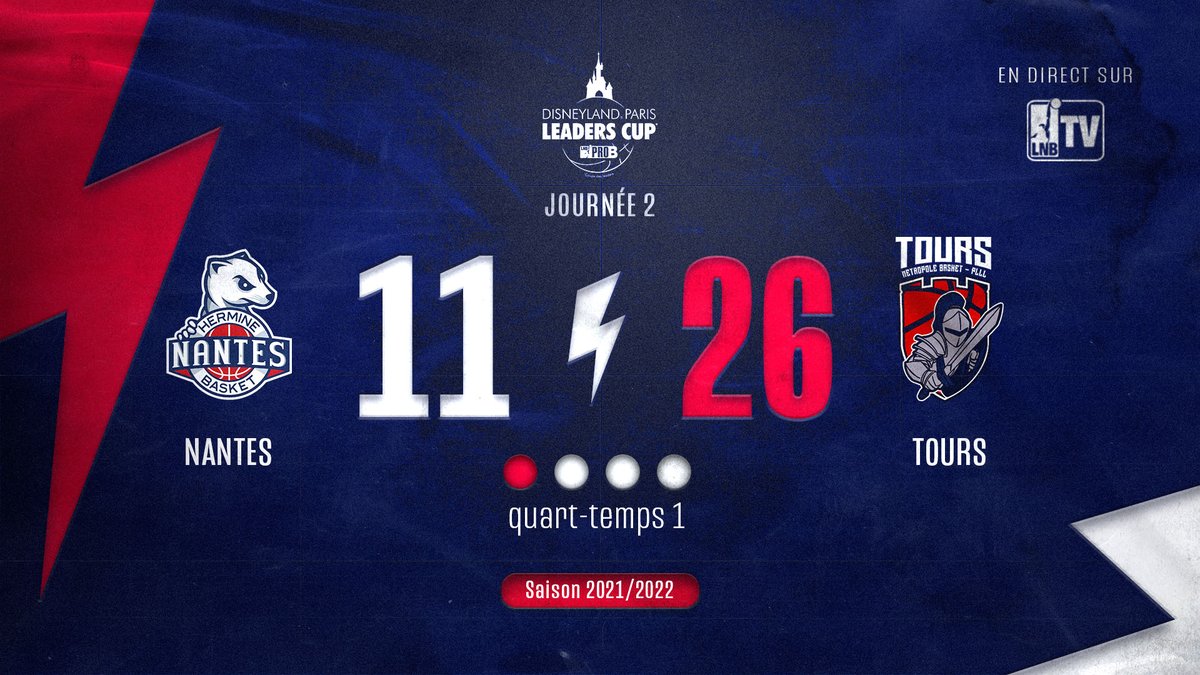 ⌚️ #QT1 - Avantage Tours au bout du premier quart-temps.

▪️ #NBHvTMB | 11 - 26

#NBHSQUAD | #LeadersCupProB