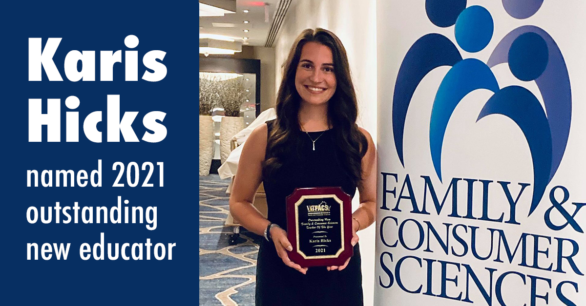 PWCSNews's tweet photo. Congratulations to Karis Hicks, FACS teacher at @Gar_Field_HS, for being named the 2021 Outstanding New Teacher of the Year by the Virginia Association for Teachers of Family and Consumer Sciences (VATFACS)! #PWCSproud 🏆

➡️ Read More: https://t.co/cd1EtNATwa https://t.co/GDinUNYAEC