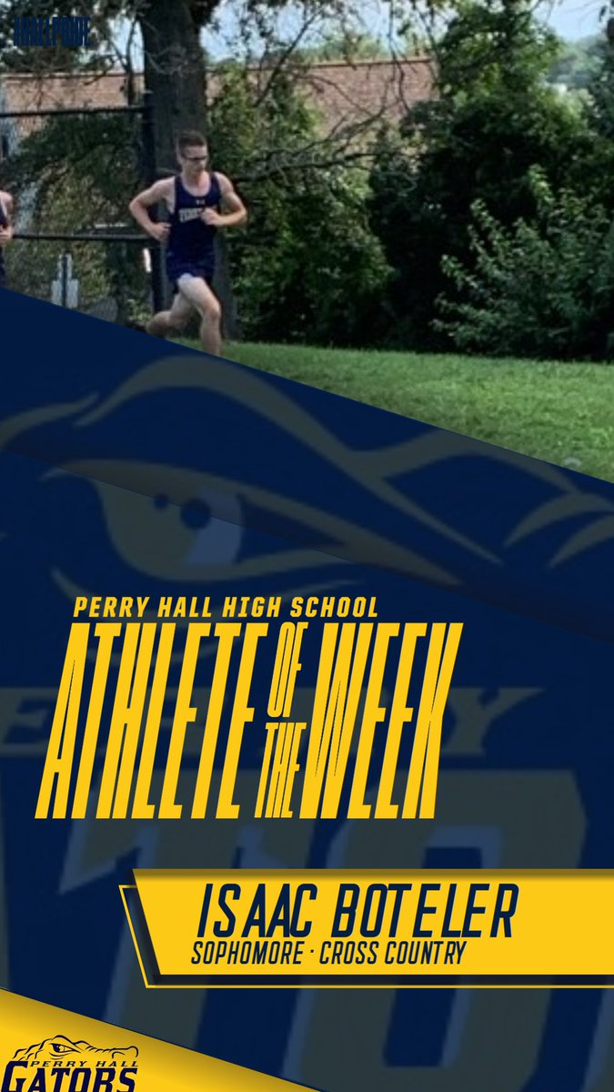 perryhallath's tweet photo. Congratulations to one of our two athletes of the week, Isaac Boteler!  He had an excellent performance in leading the team with a second place, 20:01 finish at Bear Creek Park, where the team won the meet with all underclassmen scorers!  @Hall_Pride  #hallpride https://t.co/aWvjrG8938