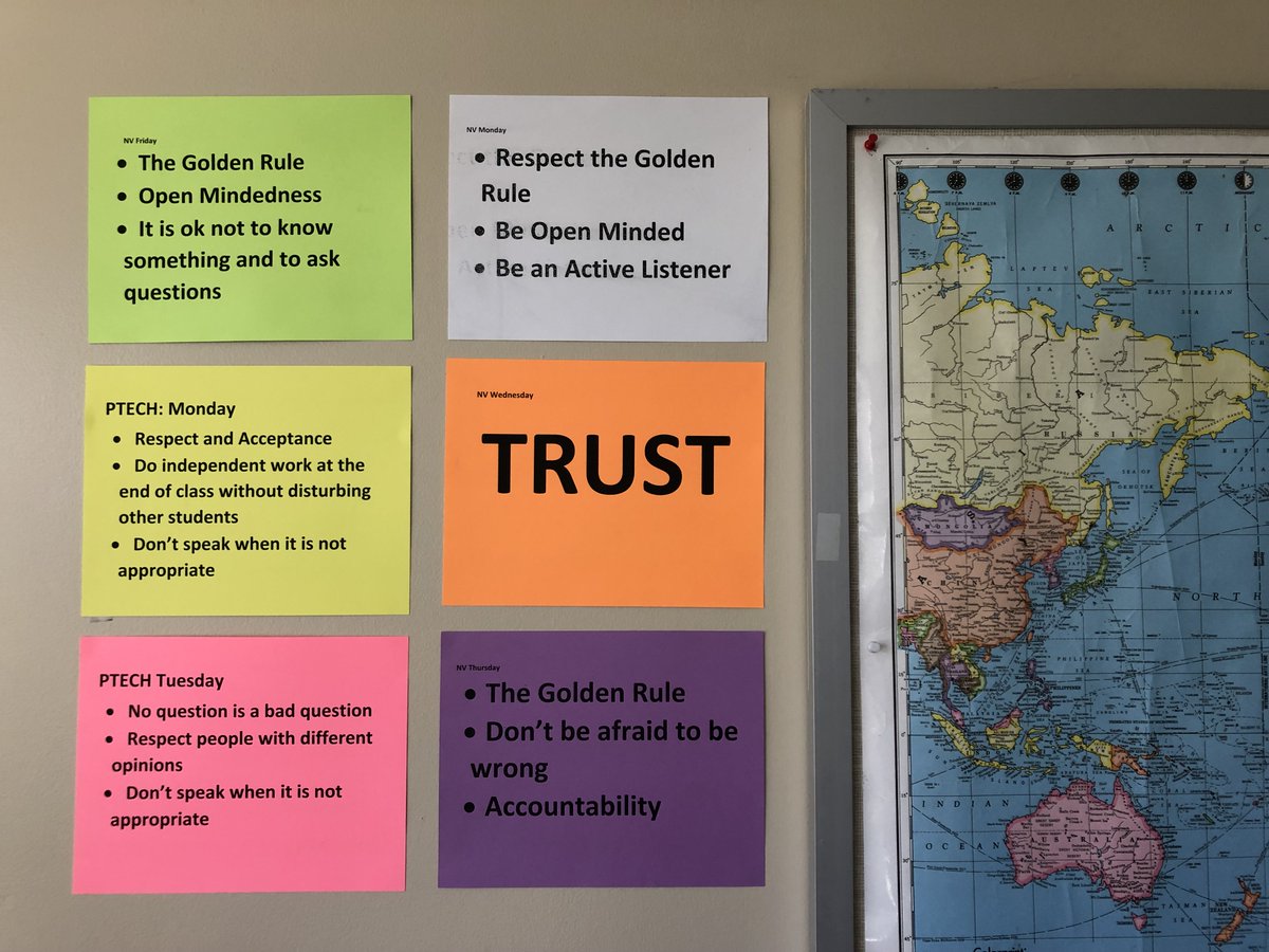 BtNewVisionsSS's tweet photo. We used community circles to create classroom agreements for each section. Some of the discussions got heated, some got deep https://t.co/d2lZyNFlq2