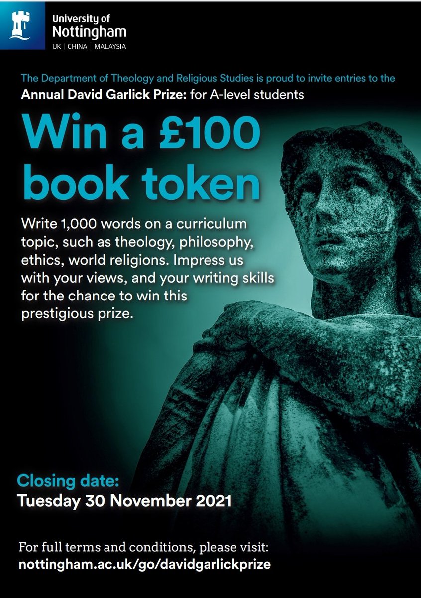 A-Level students this one is for you... £100 to win to buy books for 6th Form or uni of just for your pleasure!! 

We would love to hear how you get on!

See the link below and good luck!

nottingham.ac.uk/humanities/dep…
instagram.com/p/CUNqAtmMEMr/…