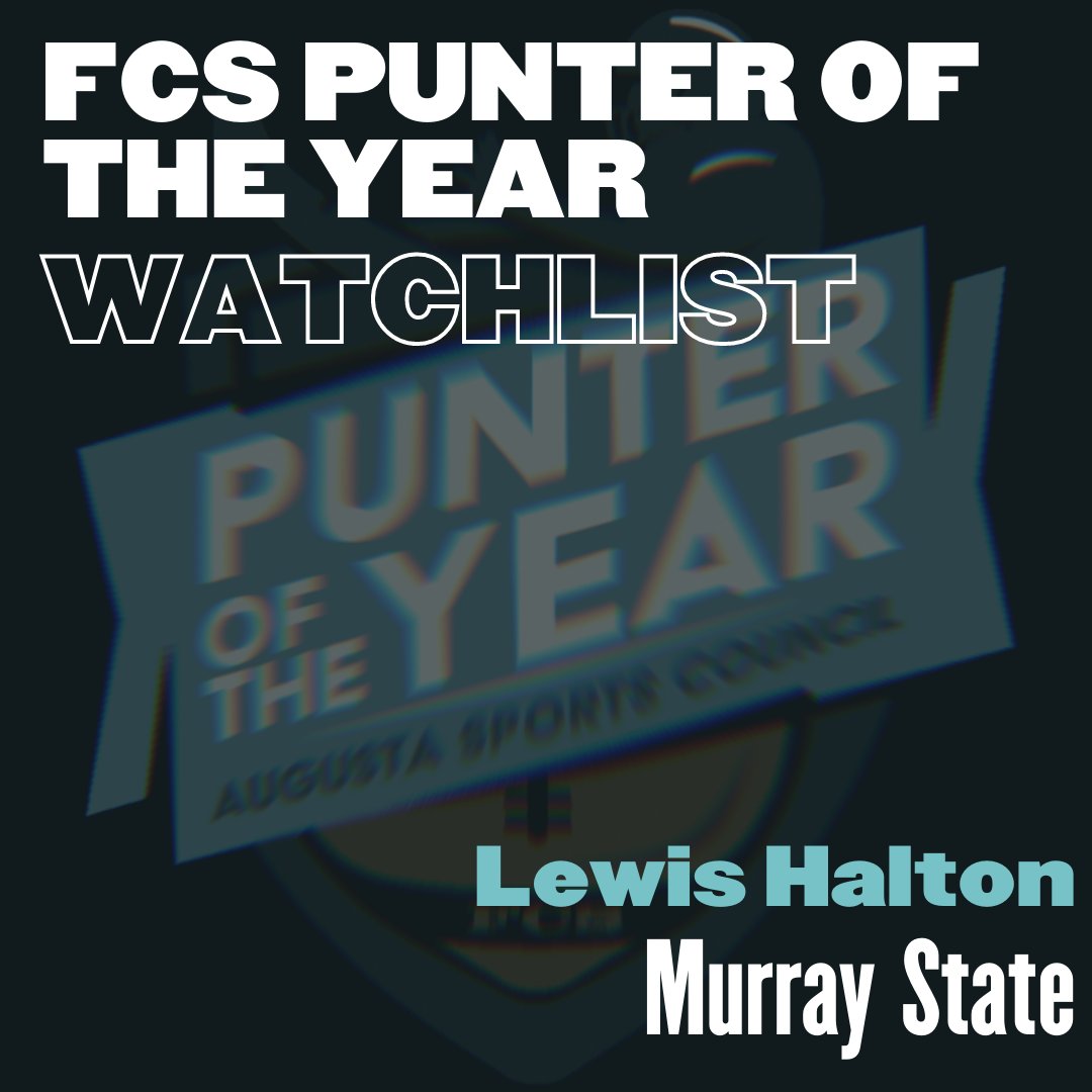 FCSPunterofYear's tweet photo. Congrats to Lewis Halton of Murray State! He is officially nominated to our 2021 watch list!
__
@Lewis_Halton @MSURacers
__
#FCSPunteroftheYear https://t.co/mP8MTJry58