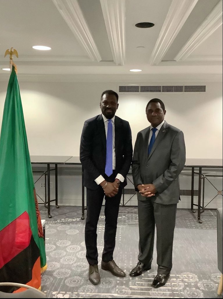 It was an honour meeting the President of the Republic of Zambia 🇿🇲, President <a href="/HHichilema/">Hakainde Hichilema</a>. We discussed the power of technology in enabling economic growth, how <a href="/theflutterwave/">Flutterwave</a> is simplifying payments for endless possibilities &amp; our plans to scale payments in Zambia 🦋