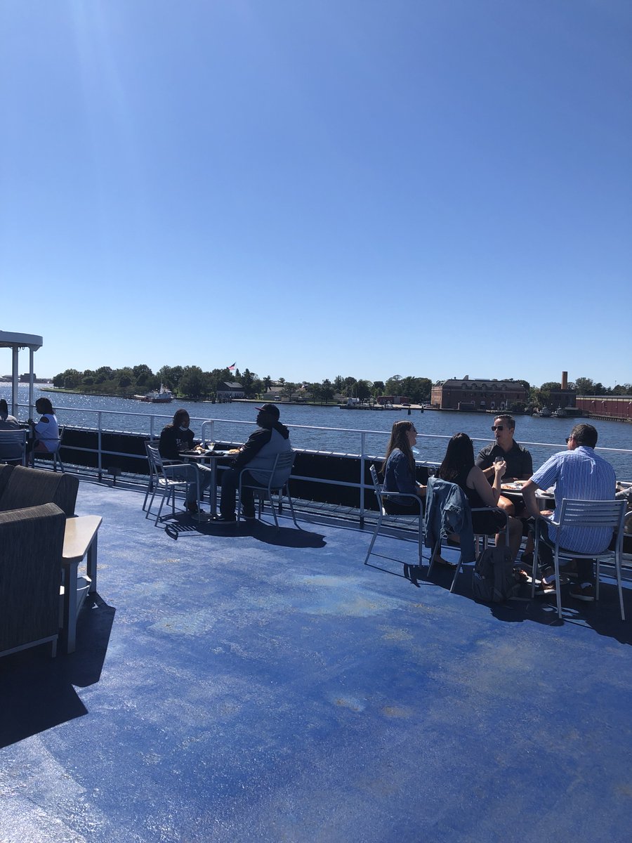 BaltimoreMD's tweet photo. Happy Friday! The VB staff was all aboard the Spirit of Baltimore 🚢 for an afternoon of fun games, music and karaoke 🎤 (if you dare!).
Thank you to Hornblower @citycruises for having us. #VisitBmoreBTS https://t.co/ensZQnTGBD