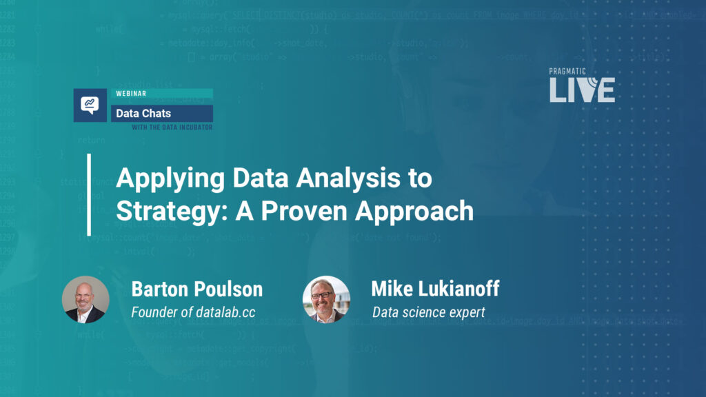 Pragmaticmkting's tweet photo. 80% of #datascience projects fail for one reason: failure to define the business problem to be solved by data. Learn how to avoid this pitfall and join @PragInstData on Sept 29 at 1:30 pm ET as we welcome experts @bartonpoulson and @mlukianoff. RSVP here: https://t.co/NYfCbJErHK https://t.co/ICtdyXYSMl