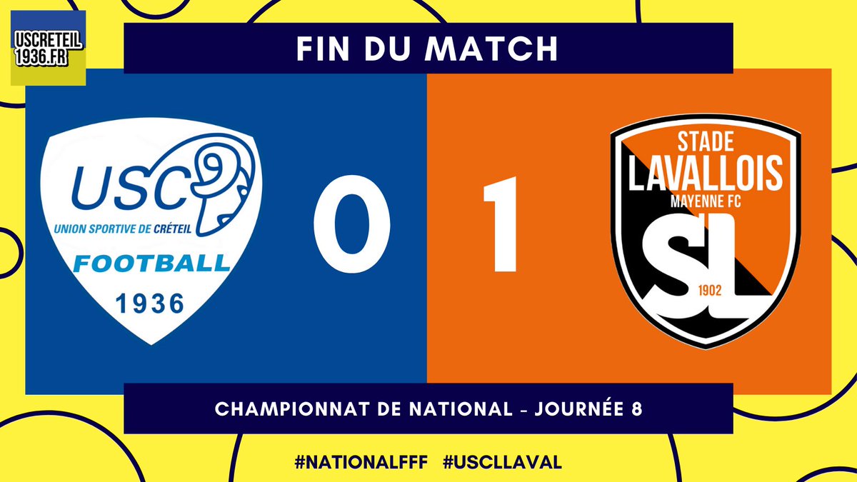 uscreteil1936's tweet photo. ⚽ #USCLLAVAL
FT | C'est fini à Duvauchelle.
C'est une nouvelle défaite. Il va falloir se poser les bonnes questions.
Créteil 🔵 0-1 🟠 Laval
#NationalFFF https://t.co/2CzAsmS9ZH