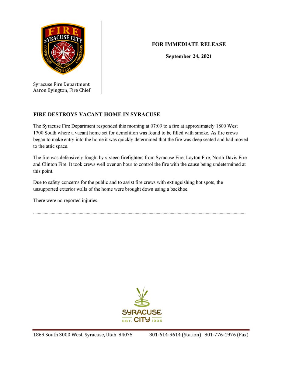Syracuse Utah Fire (@syracuseutfire) on Twitter photo 