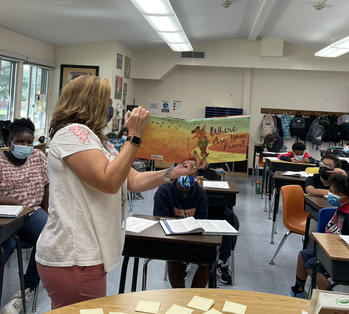 Thank you <a href="/MsQuagliata/">Alyssa Quagliata</a> for choosing a great book on culture! Students enjoyed listening to Mrs. Thompson read “Where Are You From?” before beginning their cultural projects in social studies. 📚🌎