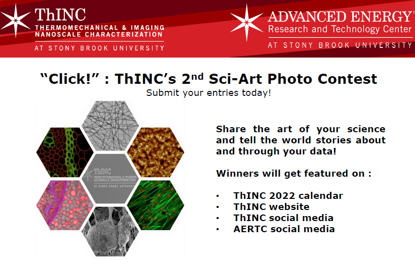 ThINC_SBU's tweet photo. 1 week left! Submit your entries now to “Click!” : ThINC’s 2nd Sci-Art Photo Contest:
Submit your entry here: https://t.co/D2O2vEpzqi
#nanoscience #materialsscience #science #nanotechnology 
@sbudeptofmed @stonybrooku @SBUArtsSciences @CEASSBU @AERTC_SBU
@EcoDev_SBU @IgniteLINY https://t.co/aHvLrgRqhn