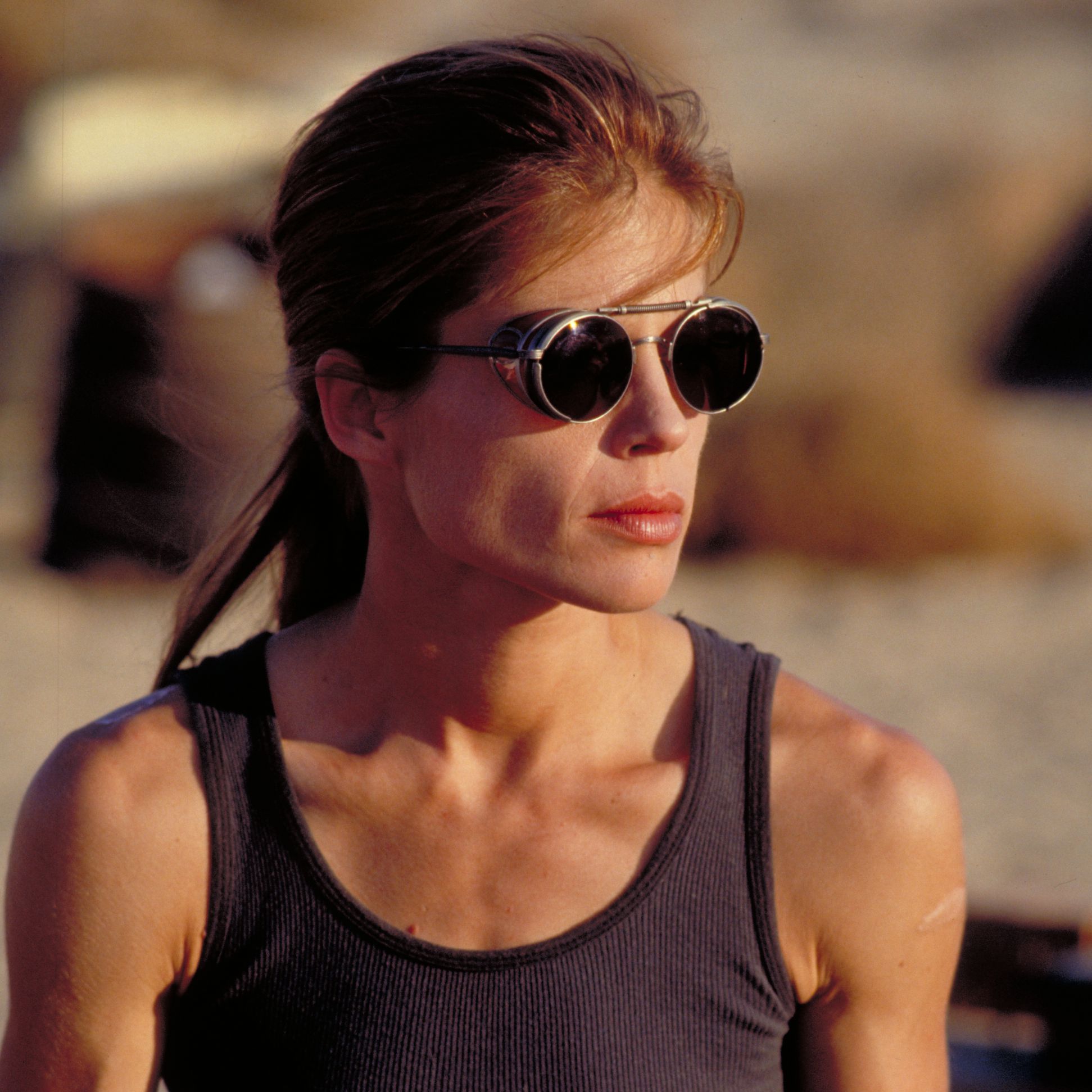A fierce and badass mom. Happy birthday, Linda Hamilton! 