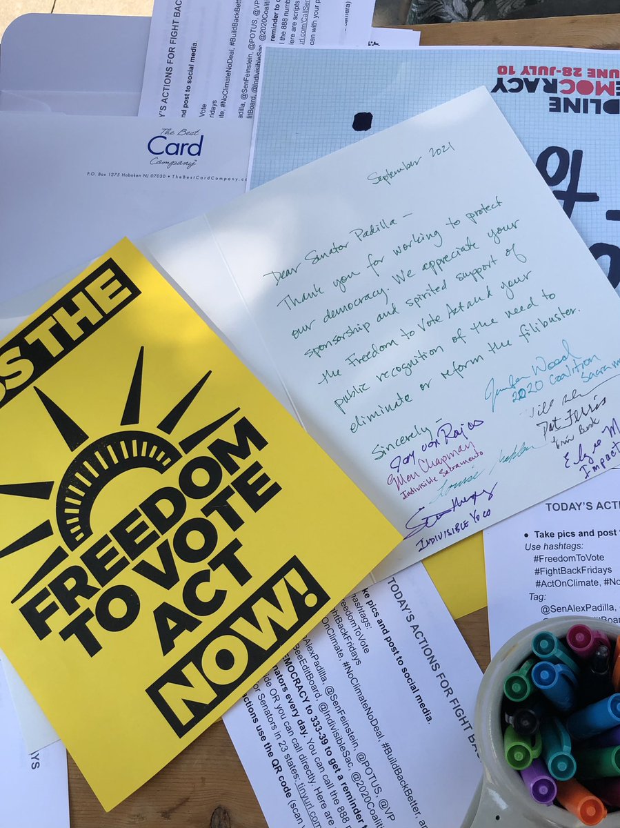 shakespearemom's tweet photo. Thanks .@SenAlexPadilla for supporting voting rights! #FightBackFridays #FreedomToVote https://t.co/Q7mUSAYL9N