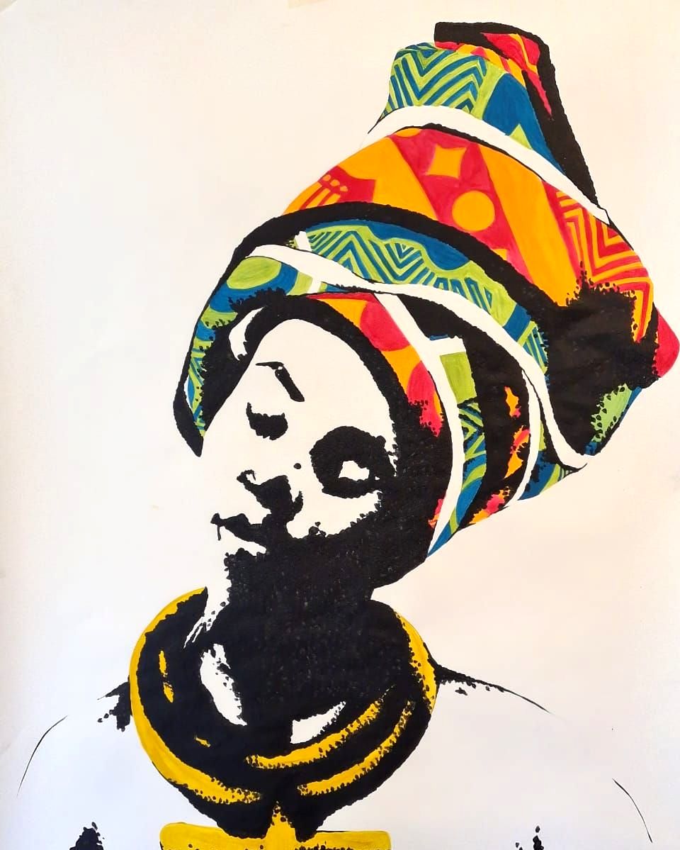 My culture is my identity and personality. It gives me spiritual, intellectual and emotional distinction from others, and I am proud of it. - M.F. Moonzajer

Thabo Makhetha-Kwinana (b.1987)
"Crown" 2021
Arylics and Water paint on Cold press paper

#thabomakhetha #heritageday