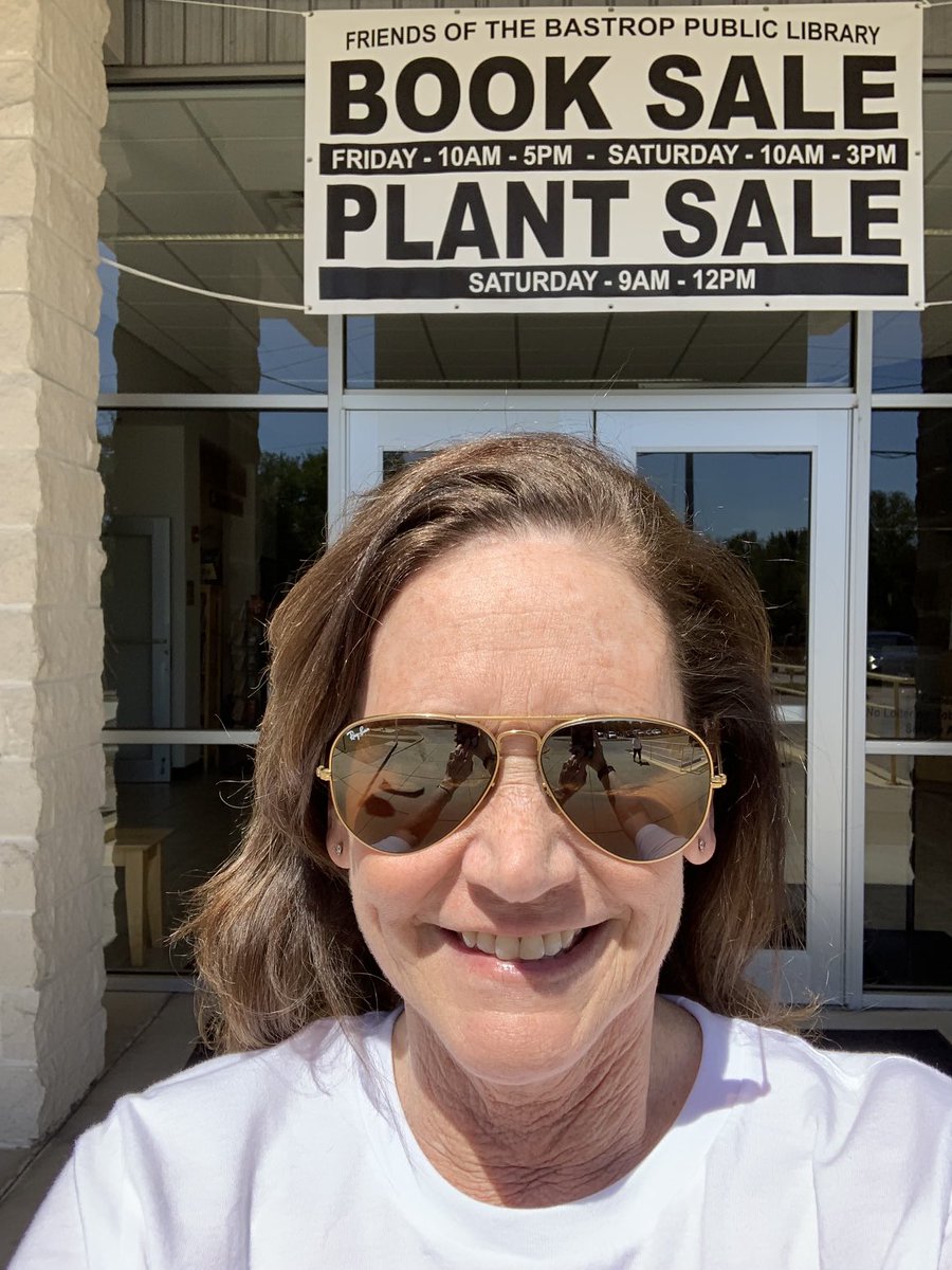 Stop by the book sale at ⁦<a href="/BastropPubLib/">Bastrop Public Library</a>⁩ today!  Books and plants tomorrow. Always something fun going on at the library