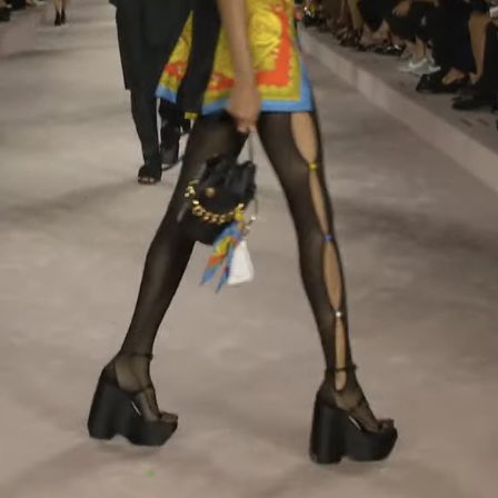 𓂀 on X: obsessed with these heels + tights combo from versace