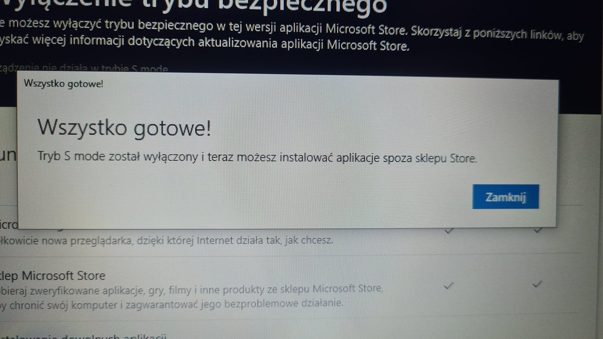 Pogotowie_IT's tweet image. A bo było &quot;trochę&quot; taniej, a w sklepie nie powiedzieli, że będzie można tylko aplikacje z #MicrosoftStore instalować. 
Na szczęście da się to w prosty sposób wyłączyć.
#Windows10SMode #Windows10Home